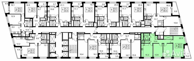 3-к квартира, 90.2 м², 2/24 эт.
