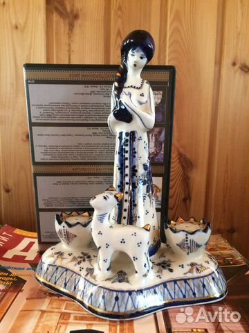 Статуэтка Гжель, zhgel, тигр, орел