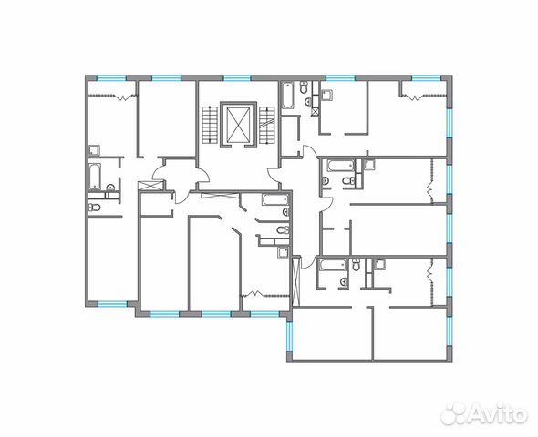 2-к квартира, 54.7 м², 6/9 эт.