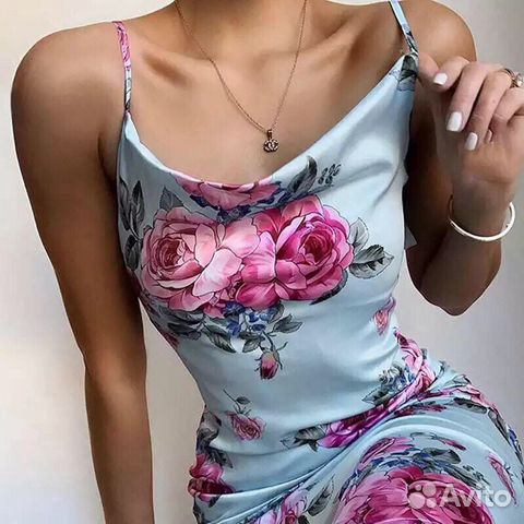 Платье сарафан летнее атлас шёлк