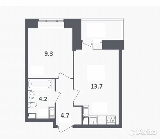 1-к квартира, 31.9 м², 6/17 эт. 1-к квартира, 31.9 м², 6/17 эт.