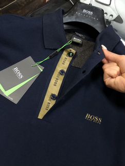 Hugo Boss Green поло с логотипом синий