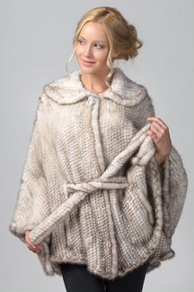 Шуба из вязаной норки Арт 1176 Размер 48