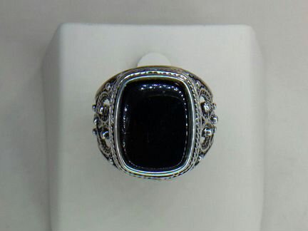 Серебро 925 пробы,Кольцо с Обсидианом