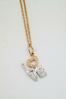Золотое колье Tiffany с бриллиантами 0.12 ct