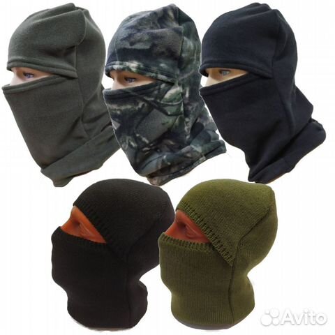 Маска балаклава флис, полушерсть олива/черная/кмф