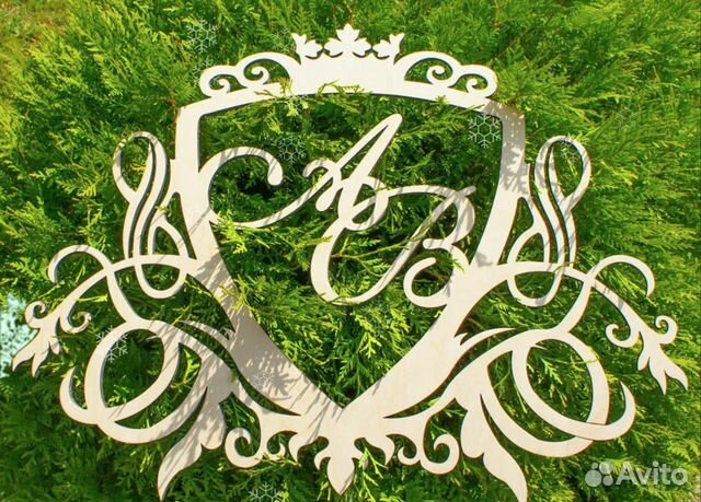 Монограмма на свадьбу из акрила, дерева