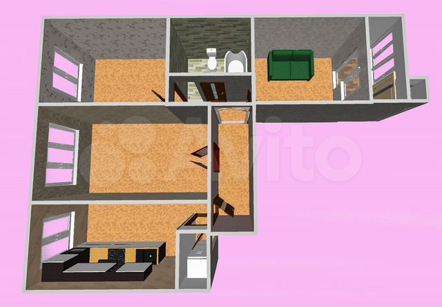 3-к. квартира, 67 м², 10/10 эт.