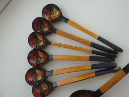 Набор расписных деревянных ложек. СССР