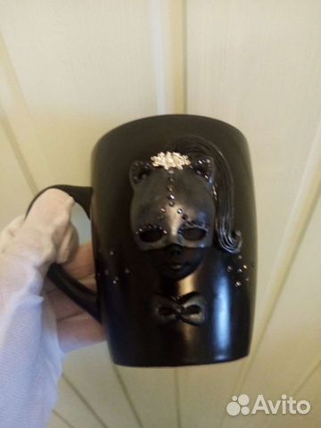 Кружка с декором из полимерной глины