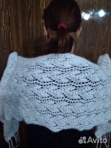 Палантин вязаный пряжа Кристмасс