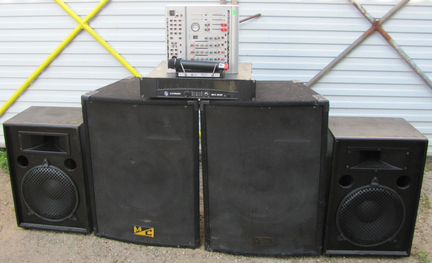 Колонки FA MC 2000W 4шт Усилитель Микшер Микрофон