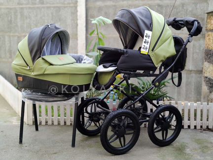 Коляска из эко кожи 2 в 1
