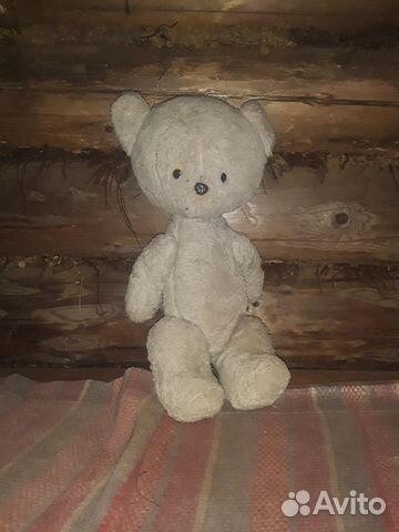 Старинные плюшевые мишки, белые, редкие