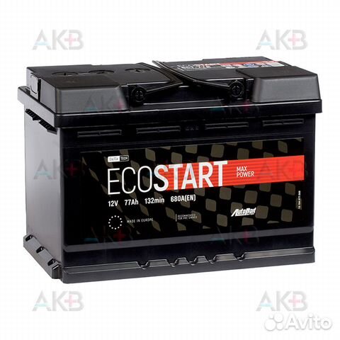 Аккумулятор автомобильный Ecostart 77R (680А 278x1