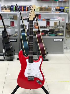 Fender squier MM электрогитара красная