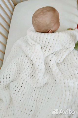 Плед вязаный плюшевый