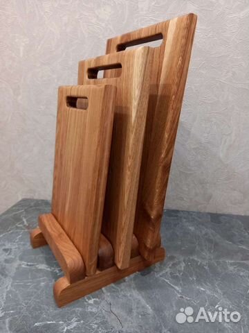 Набор разделочных досок из дуба 3 шт на подставке