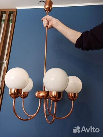 Люстра винтаж Европа 5 плафонов