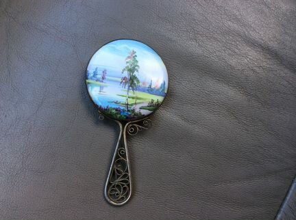 Зеркальце латунь-эмаль