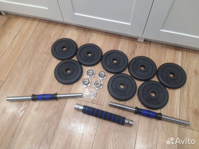 Набор гантели + штанга 2в1 вес 23,7кг