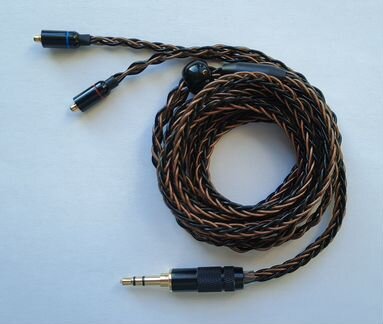 Кабель для наушников с mmcx посеребрённый 8-wire