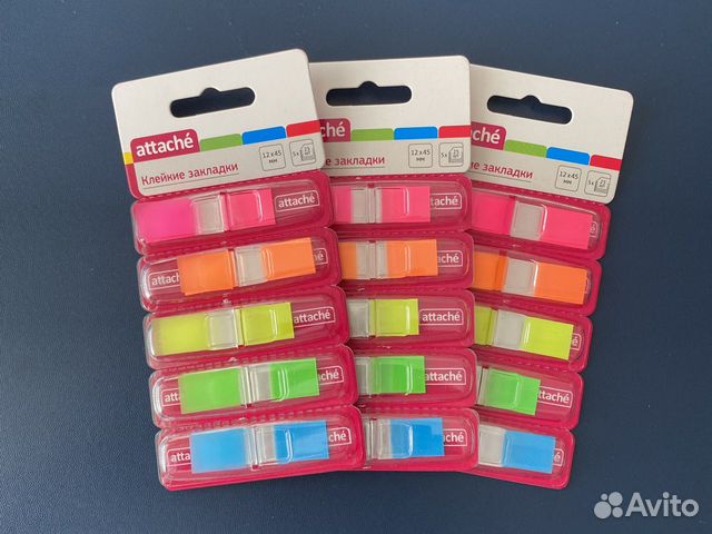 Клейкие закладки 5цв.по 25л. 12ммх45 Attache