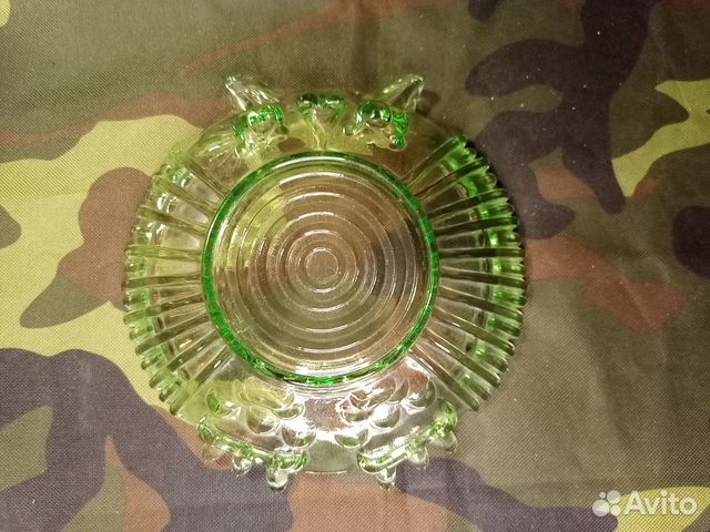 Тарелки Сова из Зеленого стекла СССР