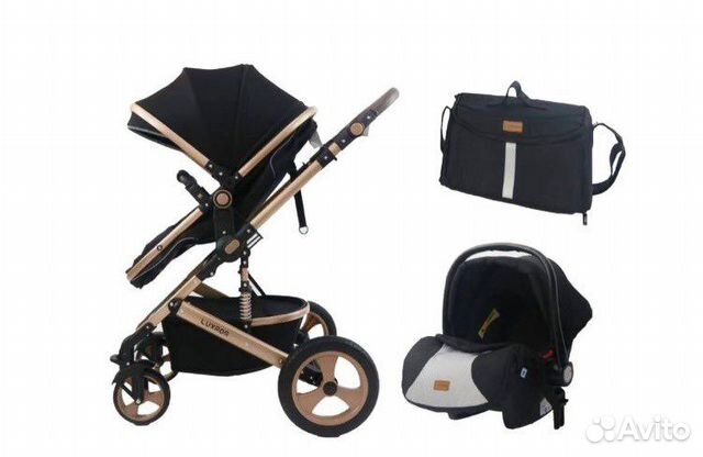 Новые коляска трансформер luxmom 518 3в1 бежевая