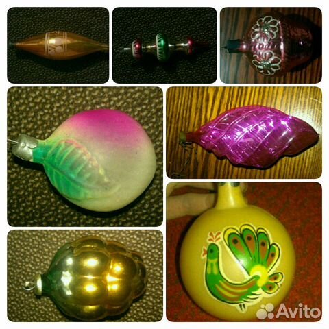 Ёлочные игрушки. 7 штук. СССР