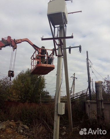 Установка столбов под лэп