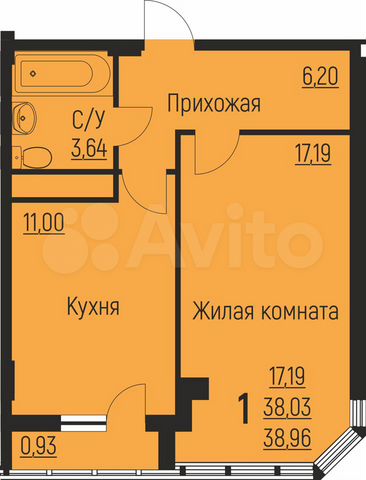 1-к. квартира, 45,9 м², 3/11 эт.