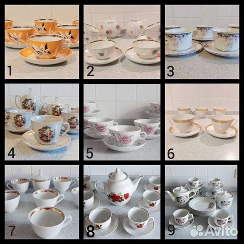 Чайные сервизы СССР. Дулево, лфз, Полонное, гдр