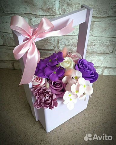 Кашпо с цветами из мыла