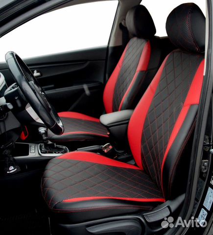 Чехлы сидений Лада Веста красные