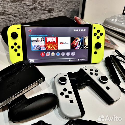 Nintendo Switch oled и неоновые джойконы