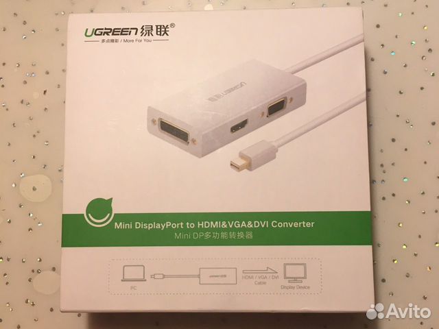 Переходник адаптер разветвитель MiniDP