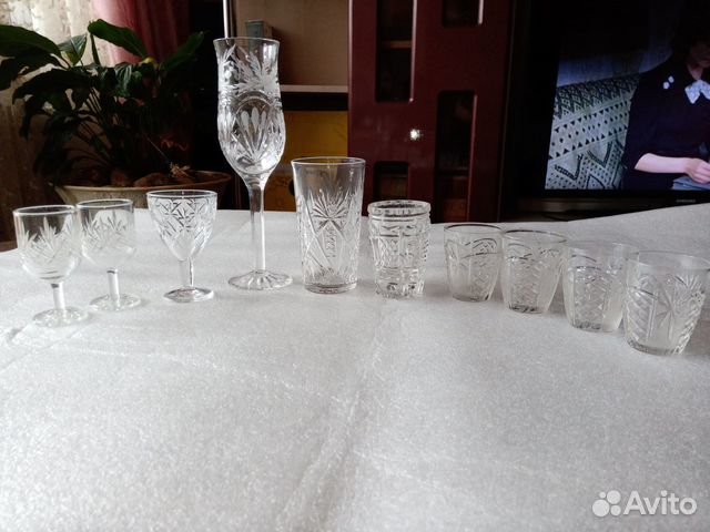 Хрустальные фужеры, стаканы, стопки