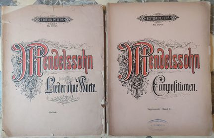 Старые ноты: Ф. Мендельсон, Й. Брамс, В. Моцарт