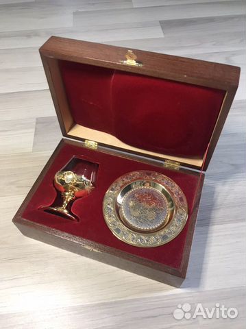 Набор На посошок позолоченный
