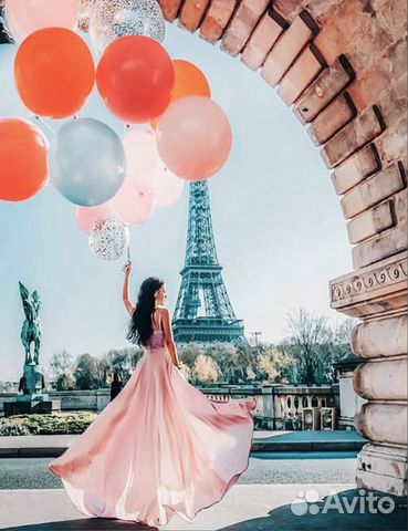 Картина по номерам Девушка с шарами в Париже