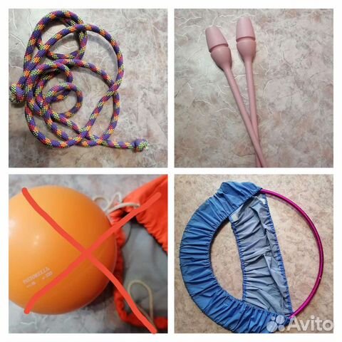 Обруч, скакалка, булавы для гимнастики
