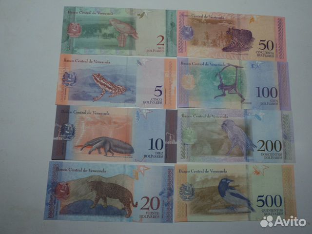Купюры Венесуэлы - набор -8 шт. Образца- 2018