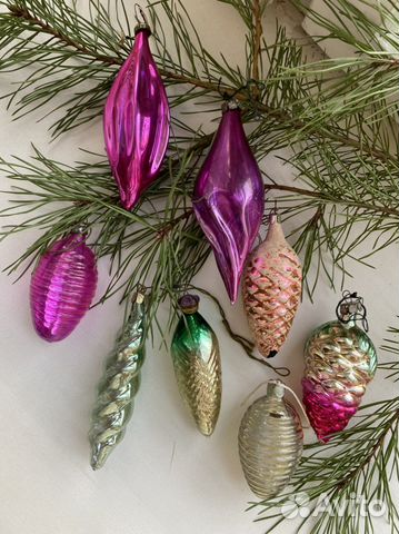 Ёлочные игрушки СССР набором шишки+сосульки
