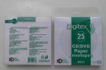 Бумажные конверты для дисков CD/DVD 25 шт
