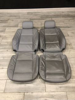 Обивка передних сидений BMW E46 купе серая кожа