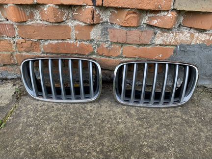 Решетки радиатора хром титан BMW X6 e71 ноздри