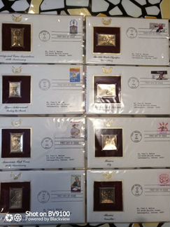 Золотая марка 22К на конверте USA