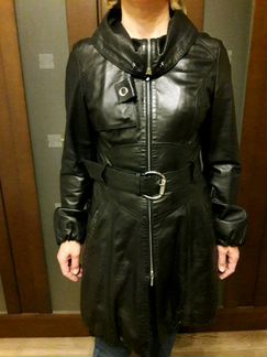 Кожаное полупальто