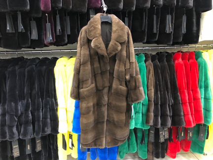 Шуба из плюшевой норки, кимоно